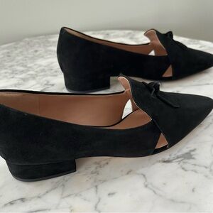 Cole Haan Black Suede Flats with Bow